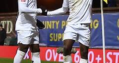 Eddie Nketiah scores against Oxford United in January 2023