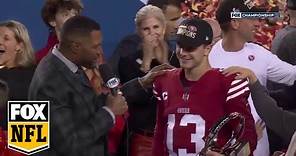 49ers postgame trophy ceremony after defeating Lions in NFC Championship game | NFL on FOX