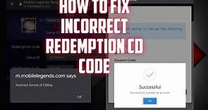 HOW TO FIX INCORRECT REDEMPTION CD KEY: HOW TO REDEEM MOBILE LEGEND DIAMOND