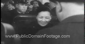 1943 Soong Mei-ling First Lady of China Mrs Chang visits U.S. archival footage