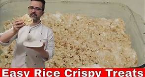 How to make easy rice crispy treats with big marshmallows.
