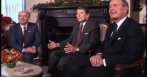 President Reagan Meeting with Mikhail Gorbachev at Governors Island on December 7, 1988