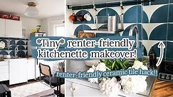 65 Sq Ft Kitchen Makeover *Renter Friendly* | EXTREME BEFORE AND AFTER