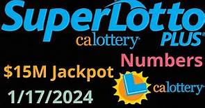 California SuperLotto Plus Winning Numbers 17 January 2024. CA Super Lotto Plus Drawing Result