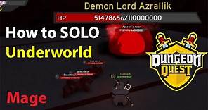 Dungeon Quest - How to beat Underworld SOLO - Mage Guide (Tips and Tricks) - Roblox