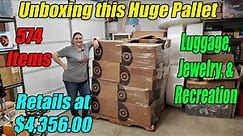 Unboxing this Huge Pallet of Luggage, Jewelry & Recreation - Retails at $4,356.00 What did I get?