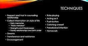 Theories of Counseling - Adlerian Therapy