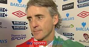 Roberto Mancini after winning the Premier League with Manchester City in 2011/12