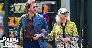 Blythe Danner links arms with Jake Paltrow on rare mother-son outing