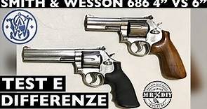 Recensione revolver SMITH & WESSON 686 357 magnum. Confronto 4 6 pollici. Prova precisione poligono