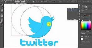 How to create Twitter Logo in Illustrator |Graphic Design Tutorial