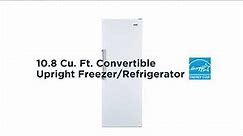 Commercial Cool CCUG108W 10.8 Cu. Ft. Convertible Upright Freezer/Refrigerator, White