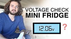 Van Dwelling: Checking Voltage meter while mini fridge runs on my single 12 volt Deep Cycle battery