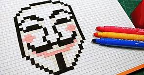 Handmade Pixel Art - How To Draw V for Vendetta #pixelart