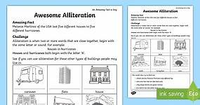 Awesome Alliteration Worksheet for kids