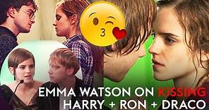 Emma Watson on kissing co-stars Rupert Grint, Daniel Radcliffe + Tom Felton from Harry Potter