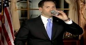 Senator Marco Rubio's in-speech water break - video