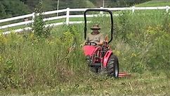 BUSH HOG Crazy Overgrown Field with Small Tractor?