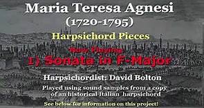 Maria Teresa Agnesi Pinottini (1720-1795): Harpsichord Pieces