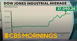The Dow Jones Industrial Average hits a record high Wednesday