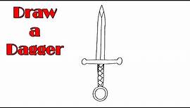 How to Draw a Dagger - EASY & FAST