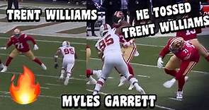 Trent Williams Vs Myles Garrett 🔥 Trent Williams GETS THROWN 😱 (OL vs DL) 49ers Vs Browns 2023