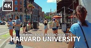 [4K] HARVARD UNIVERSITY - Walking Tour Harvard University Campus, Cambridge, Boston, Massachusetts