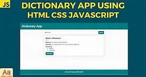 How to Build a Dictionary App in JavaScript