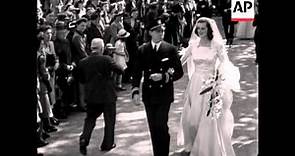 WEDDING OF LADY SPENCER CHURCHILL AND LIEUTENANT E F RUSSELL