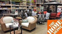 HOME DEPOT OUTDOOR PATIO FURNITURE SUMMER HOME DECOR SHOP WITH ME SHOPPING STORE WALK THROUGH 4K