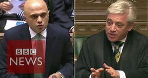 Speaker John Bercow accuses Sajid Javid of 'incompetence' - BBC News