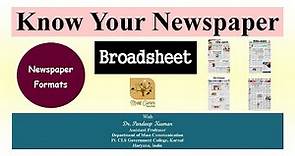 375. Broadsheet Newspaper I Newspaper Formats I Print Media