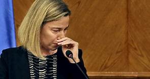 EU foreign policy chief Federica Mogherini weeps over Brussels attacks – video