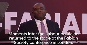 David Lammy speech interrupted by protesters