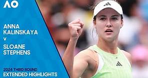 Anna Kalinskaya v Sloane Stephens Extended Highlights | Australian Open 2024 Third Round