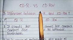 Difference between CD r and cd rw|cd r vs cd rw|cd recordable vs cd re writeable|cd rw vs cd r.