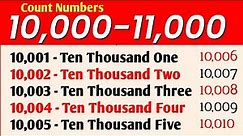 10001 To 11000 Numbers in words in English || 10000 - 11000 English numbers with spelling
