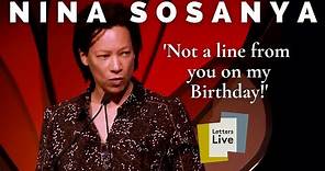Nina Sosanya reads a letter from a wife to her husband on her birthday