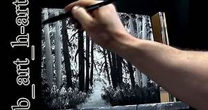 Malen mit Acrylfarben - Waldlandschaft in wenigen Minuten