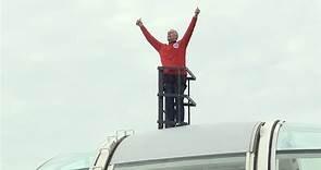 Sir Geoff Hurst shows England support on top of London Eye