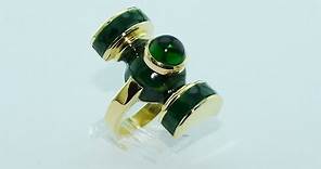 Green Lantern ring 18KT gold handmade