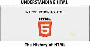 Understanding HTML - The History of HTML