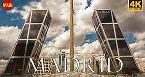 🇪🇸[4K] MADRID. PLAZA DE CASTILLA & CUATRO TORRES BUSINESS AREA Tour | ICONIC place in Madrid #spain