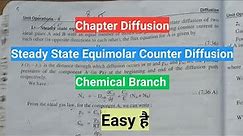 Steady State Equimolar Counter Diffusion Derivation & Definition | #CB
