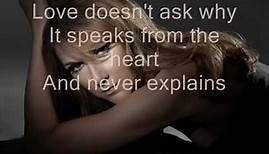 Celine Dion Love doesn't ask why with lyrics YouTube