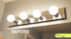 Bathroom Makeover Tip, Replace your Bathroom Lighting