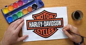 How to draw a Harley-Davidson logo