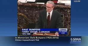 Senator Dale Bumpers in Defense of President Clinton