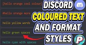 How To Make DISCORD COLOR TEXT and Text Formats (Bold Italics Underline) 2021