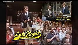 Late Night with David Letterman - Full Show September 16, 1985